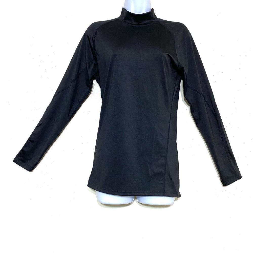 NWT Woman’s long sleeve BLACK mock neck fitness top size L